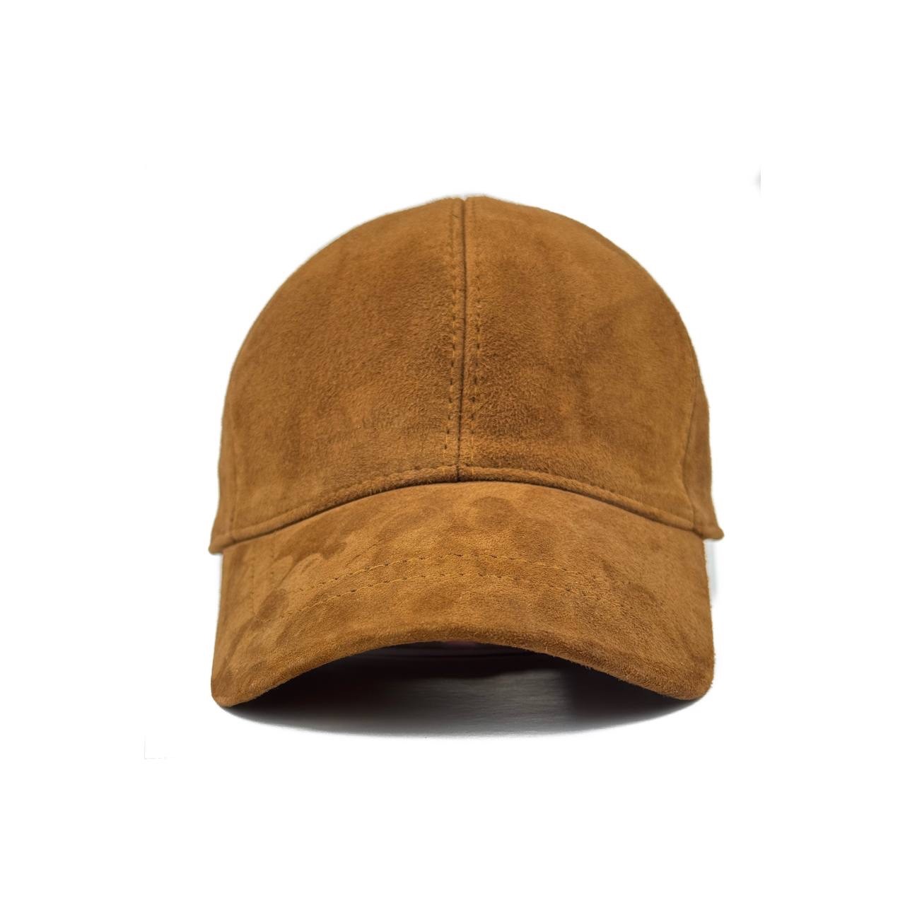 Real Suede Leather Baseball Cap for Men – Handmade Premium Quality Brown