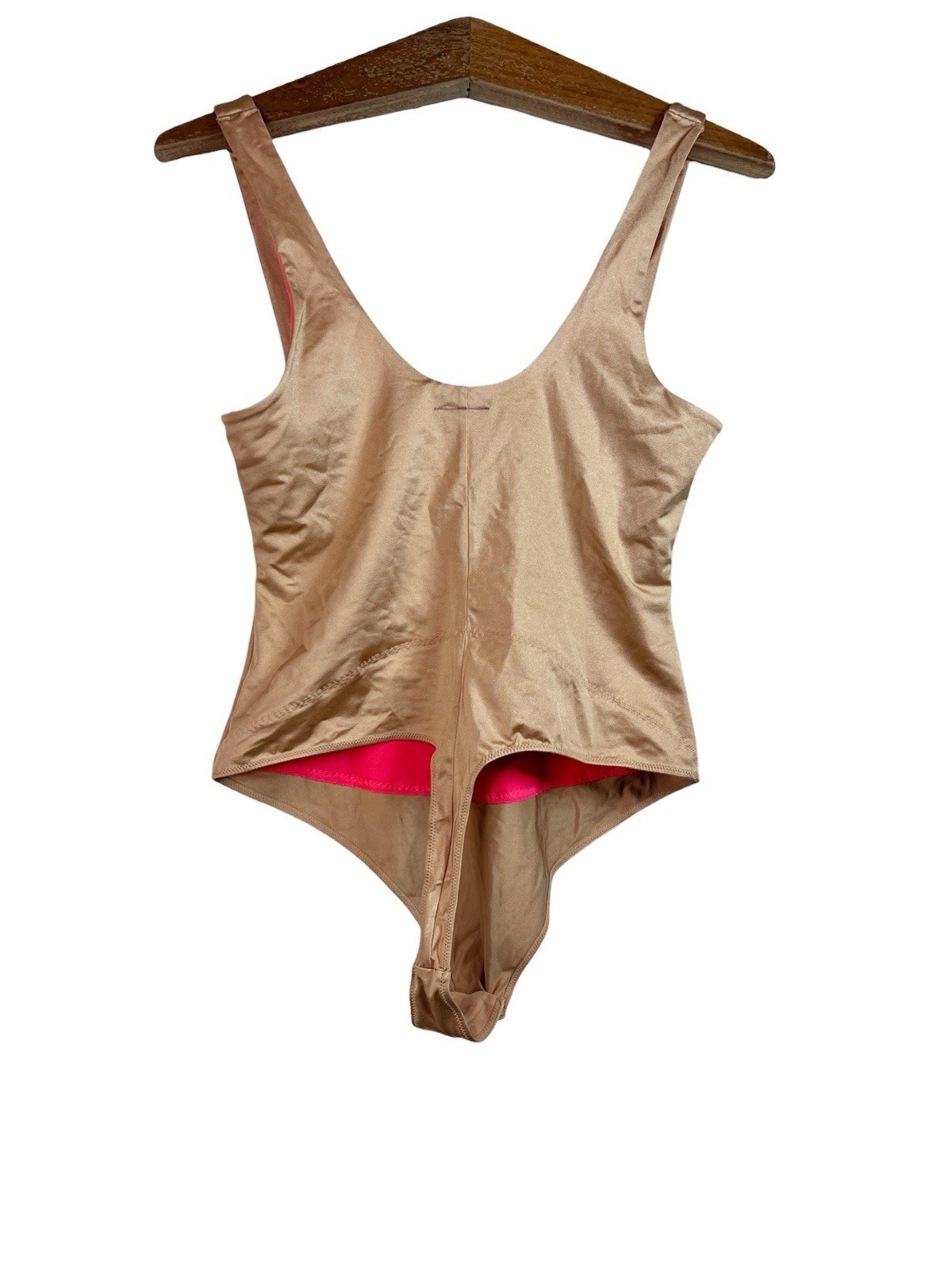Yitty Headliner Shaping Open Bust Thong Bodysuit Size Large Brown Sugar