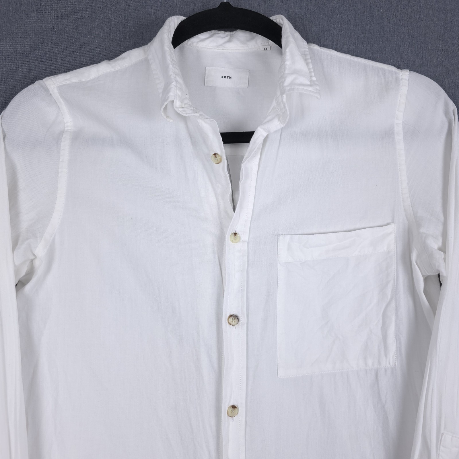 KOTN Shirt Mens Medium White Egyptian Cotton Lightweight Long Sleeve Button