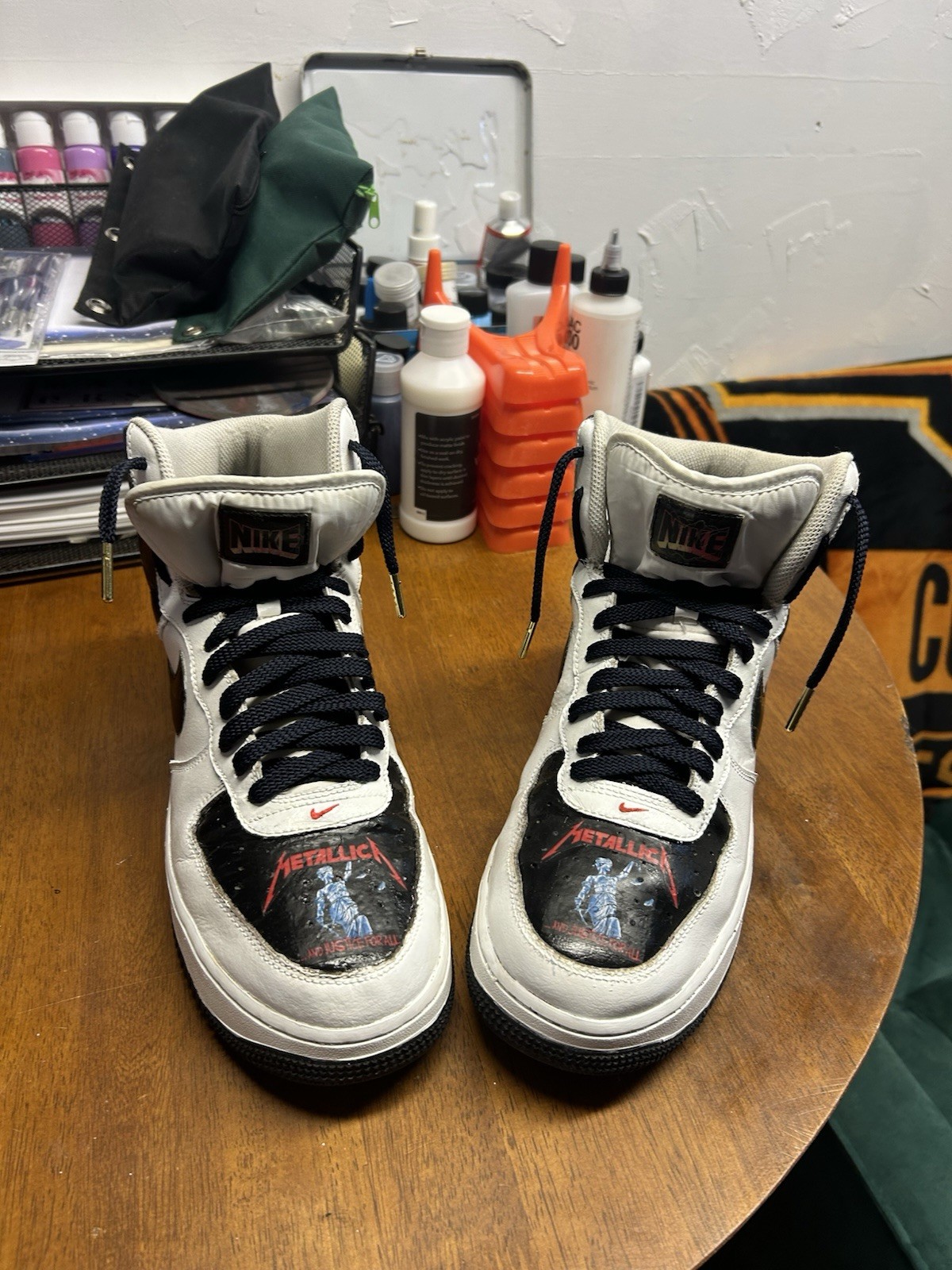 Custom Nike Air Force 1 High Sz 10.5 Metallica And Justice For All