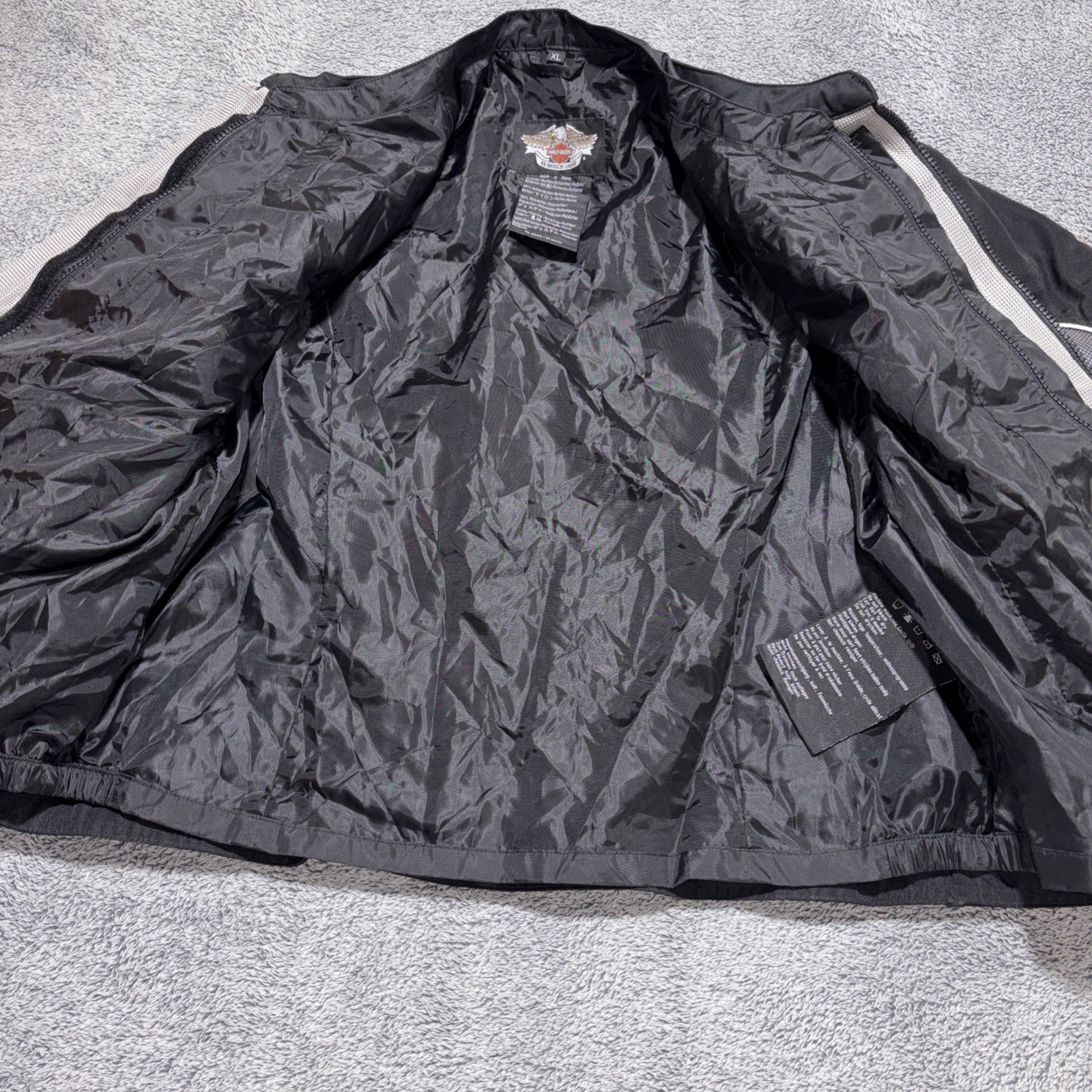 HARLEY-DAVIDSON Riding Jacket w/ Shoulder & Elbow Pads Women’s Sz XL Grey Black