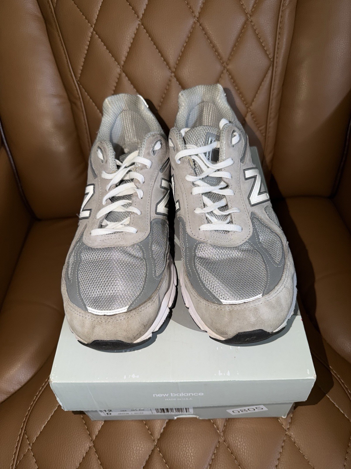 New Balance 990V4 Men Size 12 D Made In The USA Grey Silver Running Shoe U990GR4