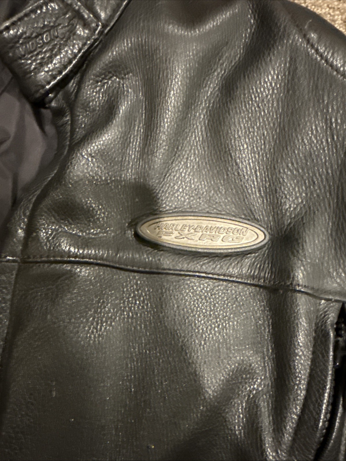 Harley Davidson FXRG Jacket Black Leather Men’s 98508-99VM Size Large w/ Liner