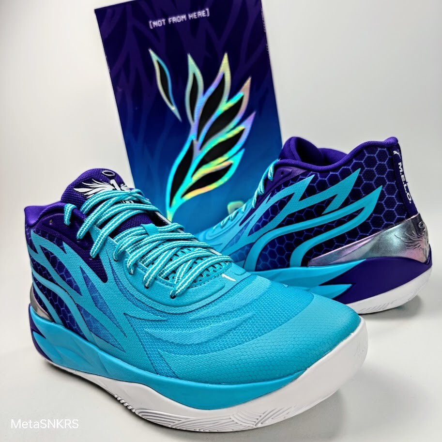 Puma MB.02 US 14 Men’s Purple Blue White Basketball LaMelo Ball 379779 01 New