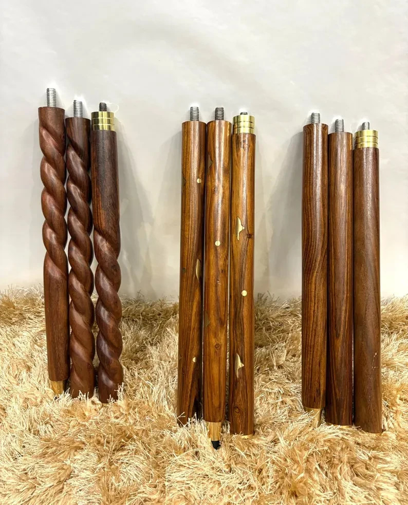 Handmade Wooden Walking Stick 3 Foldable Canes Nautical Shaft Gift Item