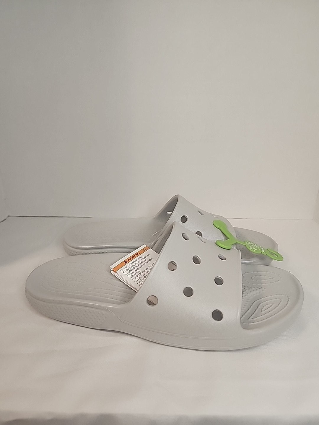 Crocs Unisex/Adult Grey Classic Slide V2 Sandal White US M 6 W8 UK M5/W6