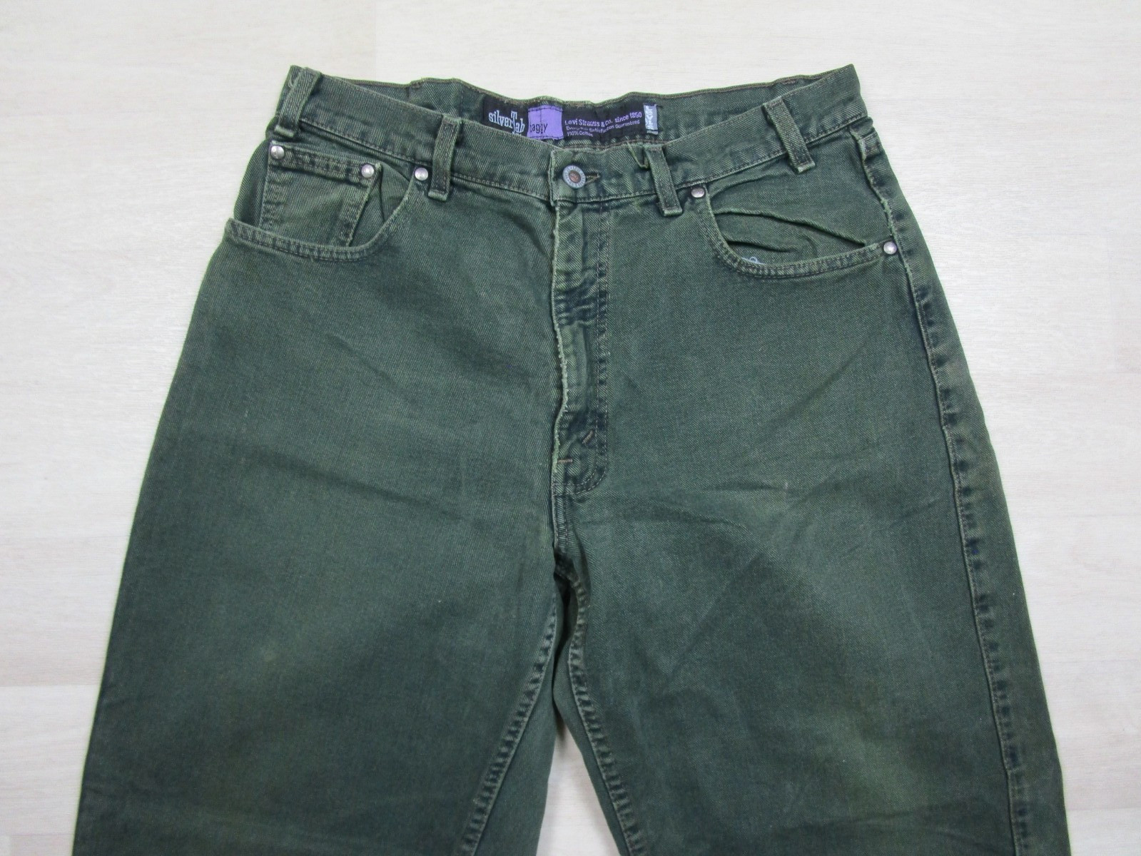 Vintage Levis SilverTab Baggy Green Jeans Men’s 32×29.5 Purple Label USA 90s
