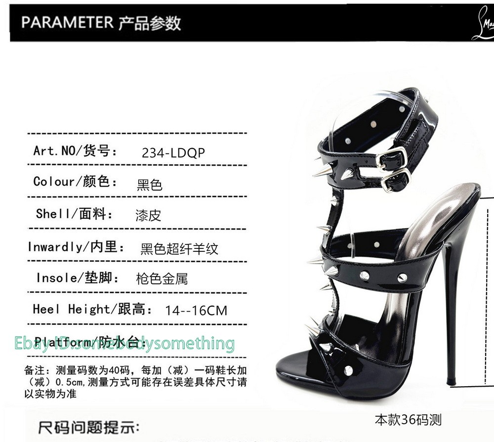16cm/14CM High Heels Sandals Matte Leather Stage Show Shoes T-shape Strap