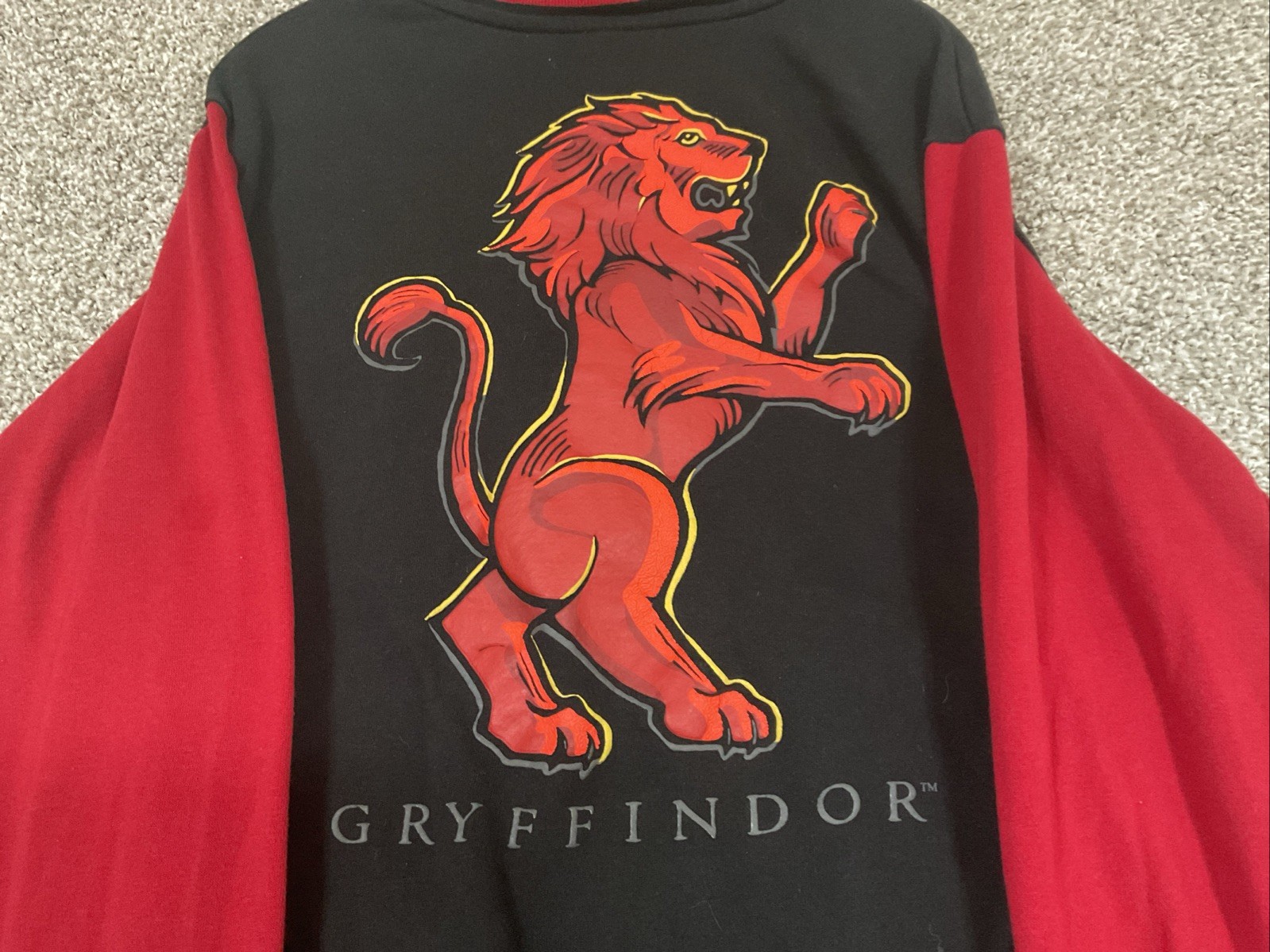 Harry Potter Full Snap Hoodie Sz M Unisex Hogwarts Letterman Bomber Gryffindor