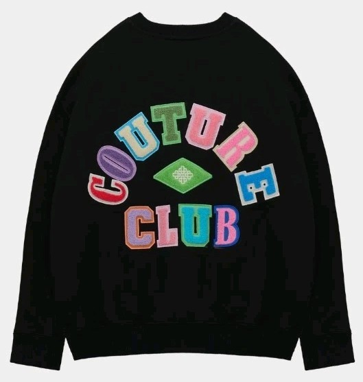 THE COUTURE CLUB MULTIBADGED CHENILLE SWEATSHIRT WOMENS SZ UK6/US2