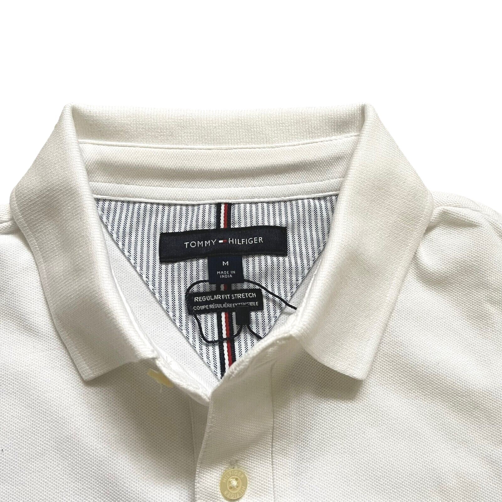 Tommy Hilfiger Men’s THFLEX Regular Fit Solid Short Sleeve Mesh Polo Shirt White