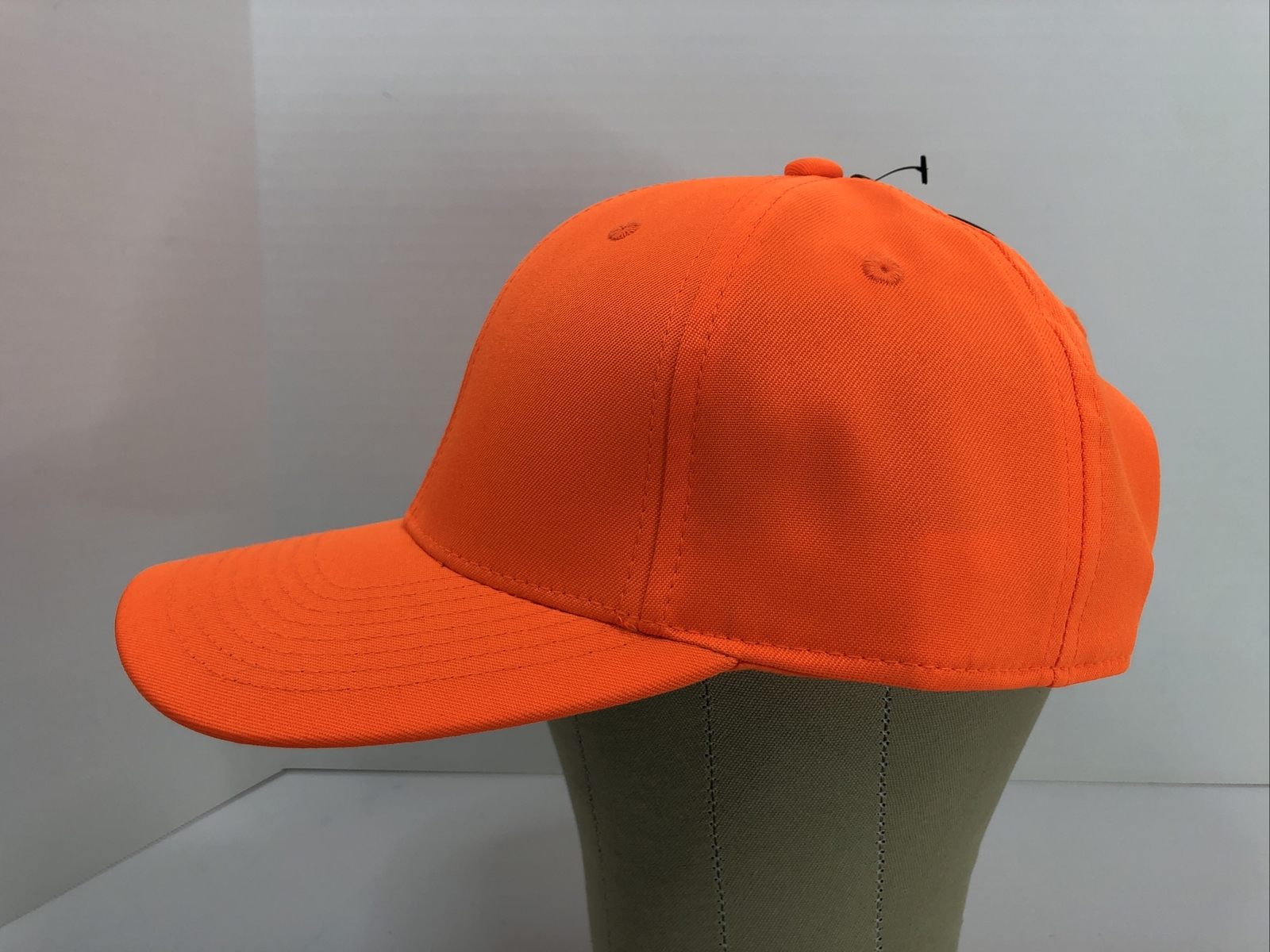 Orange Day Glow Hat 6 Panel Baseball Style Ball Cap No-Mesh Back