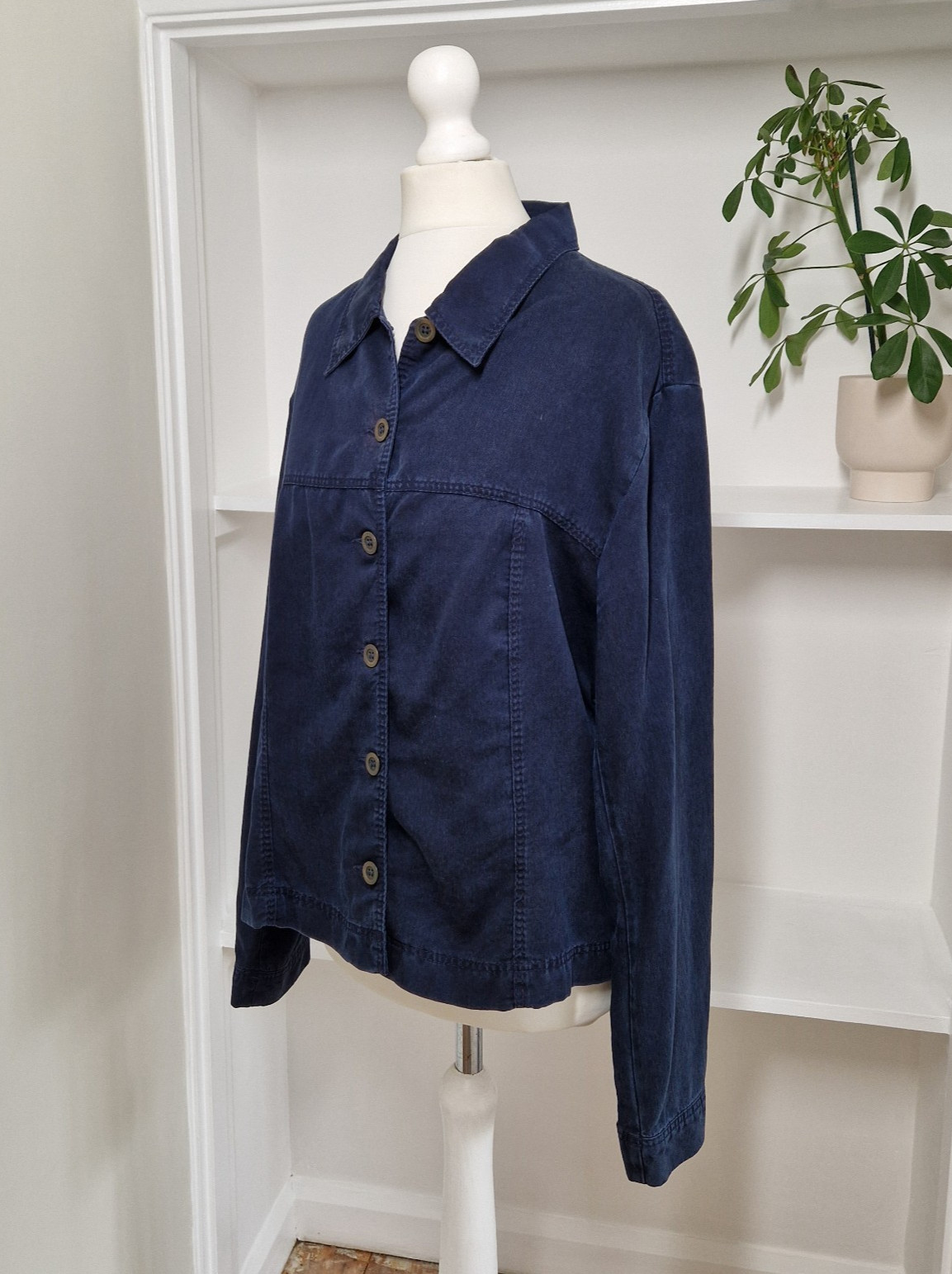 M&S Chore Shirt UK 16 Minimalist Indigo Workwear Oi Polloi Shacket Utility
