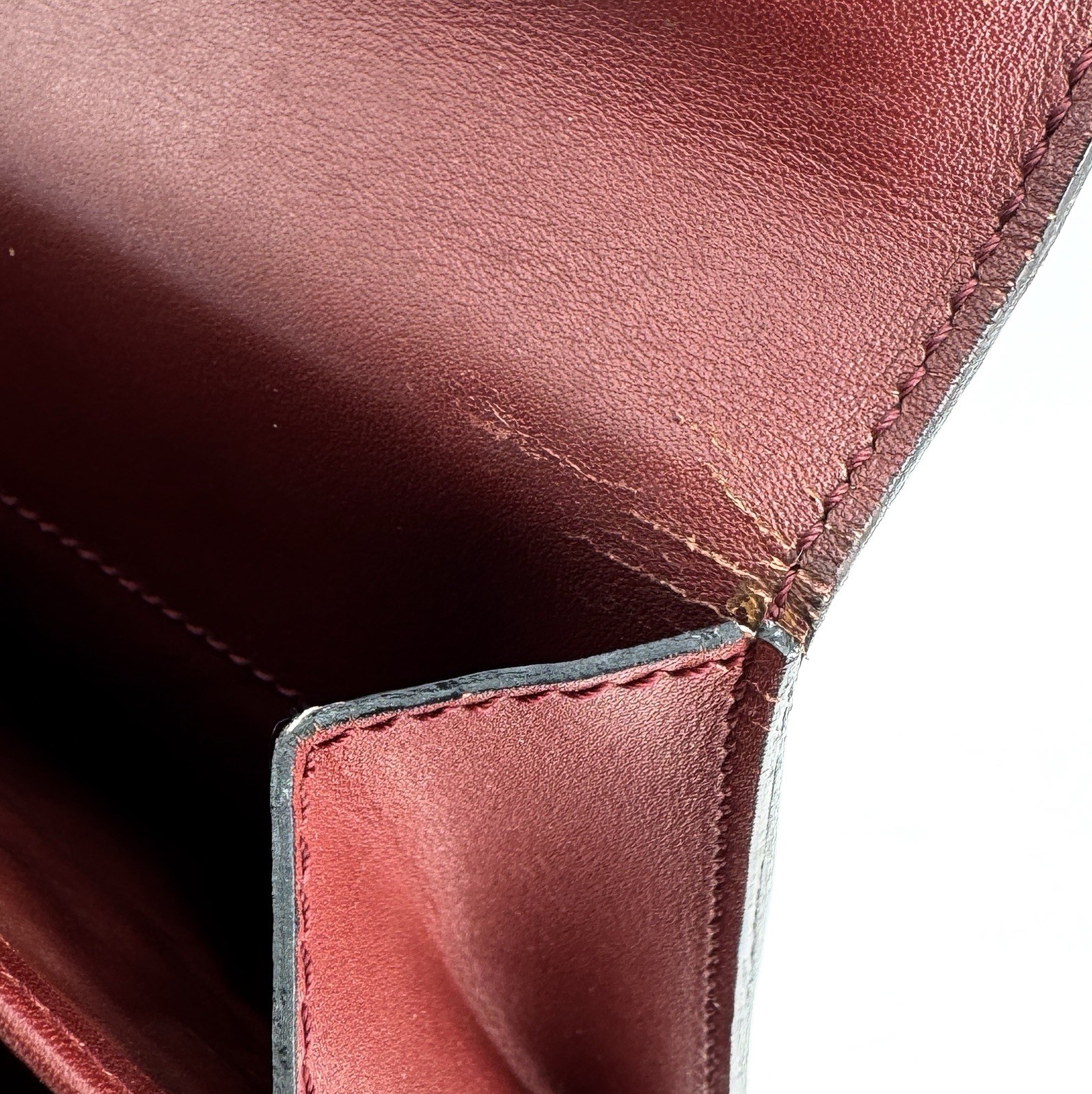 Cartier Briefcase Business Bag Leather Bordeaux Red Authentic