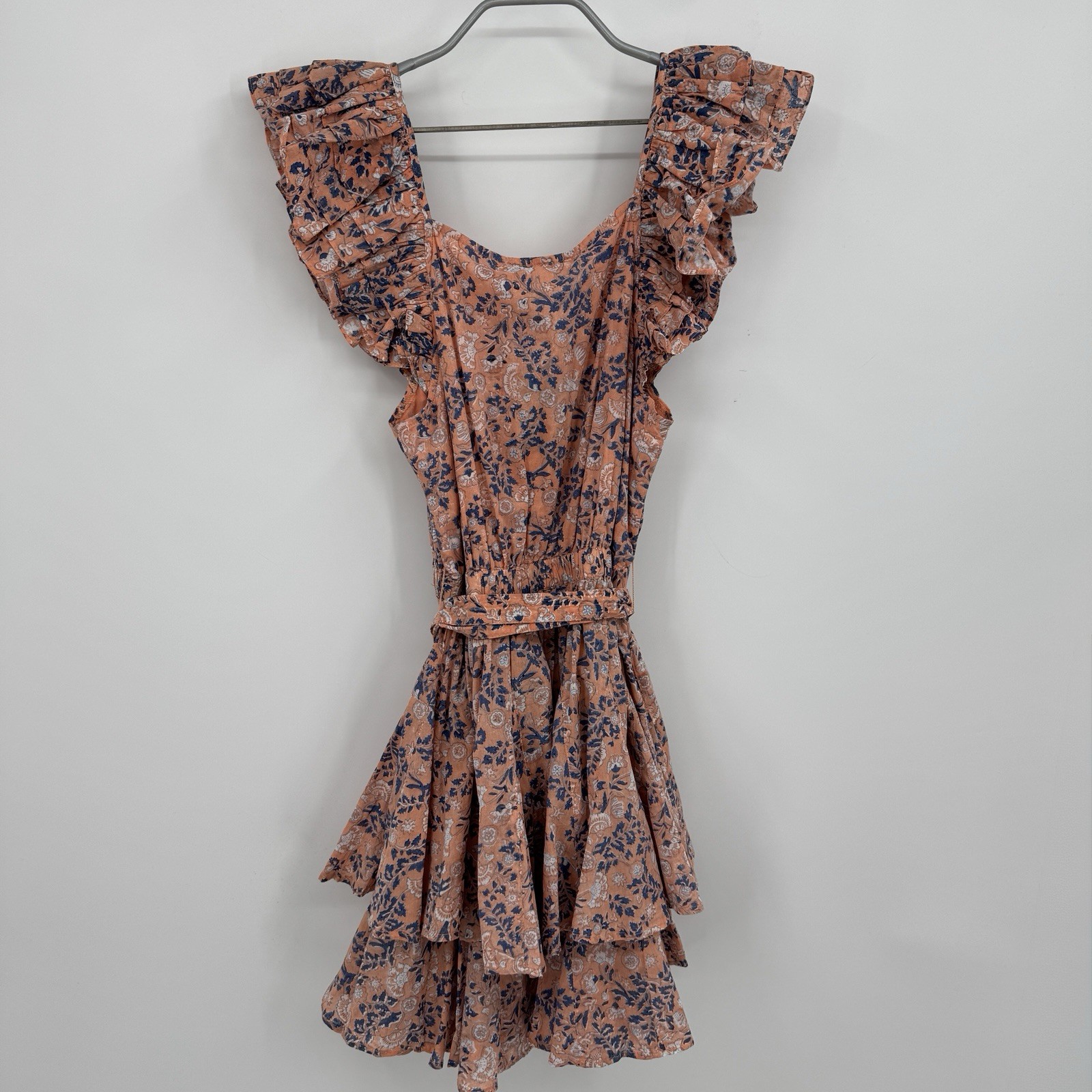 Cleobella Britt Mini Dress with Belt in Pink Positano Floral size S Small $259