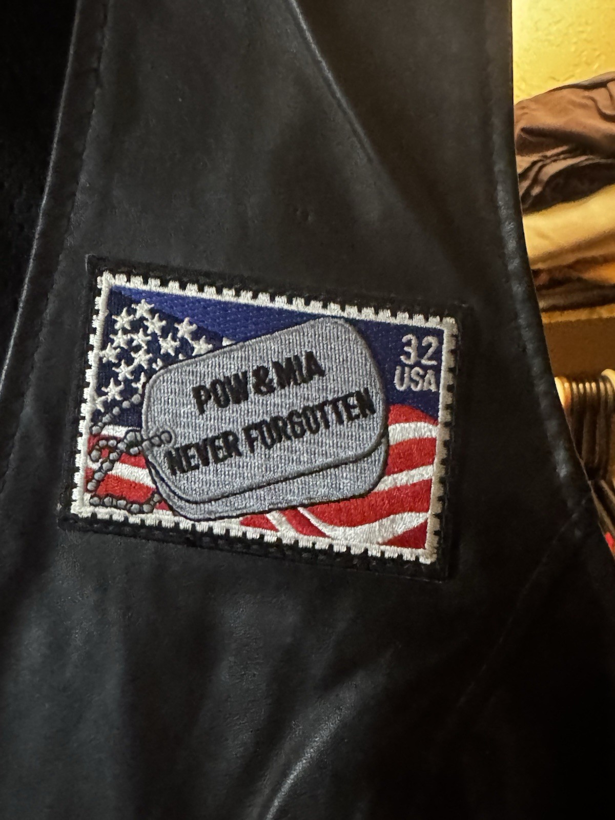 leather biker vest with patches