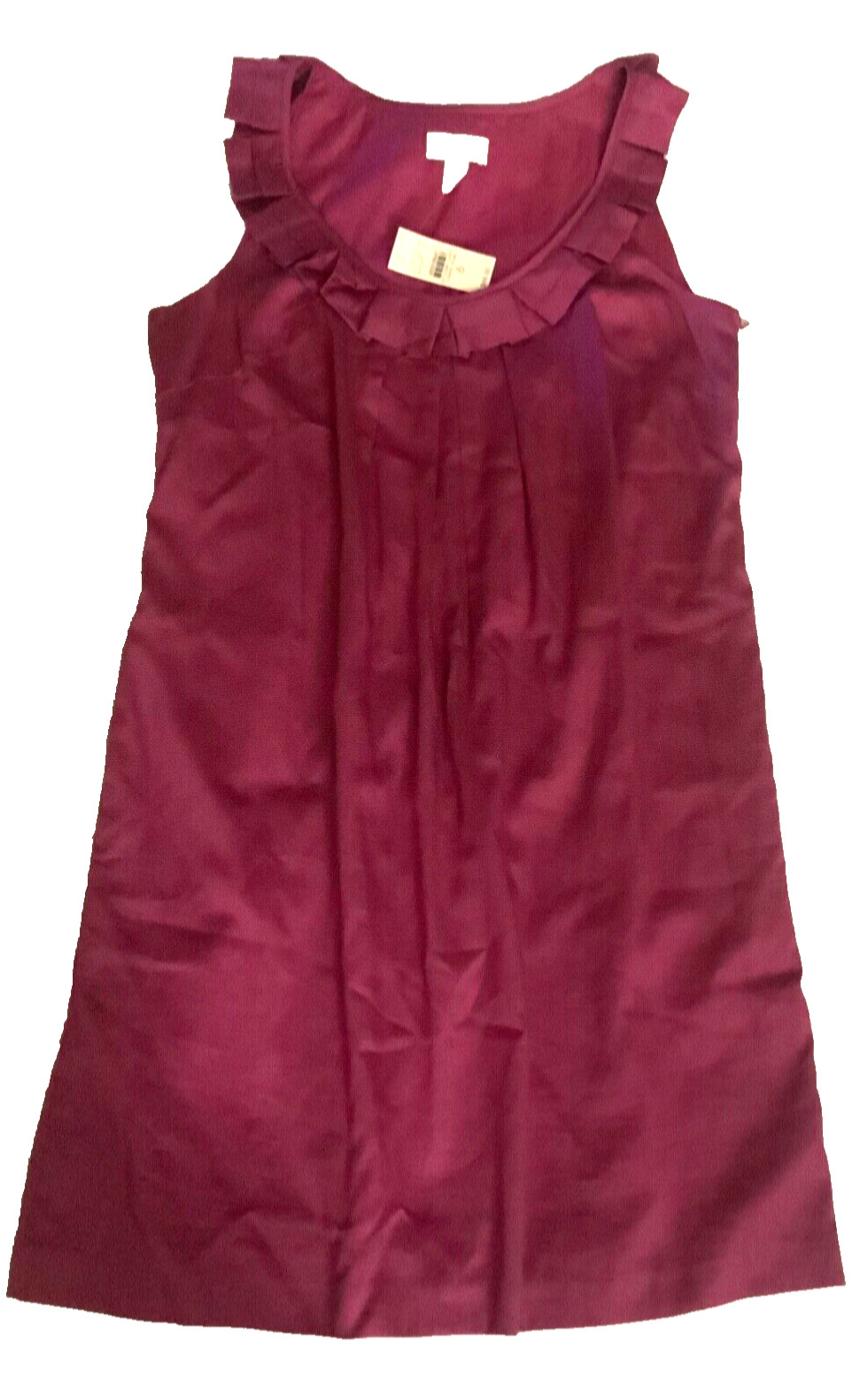 Ann Taylor Loft Dress NWT Womens Size 6 Fushia Lined Shift Pleated Neck