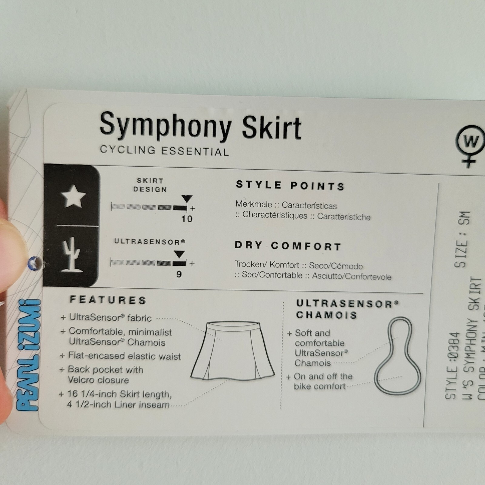 Pearl Izumi Symphony Cycling Skort Skirt Black W/ Red Light Chamois Sz Sm NWT