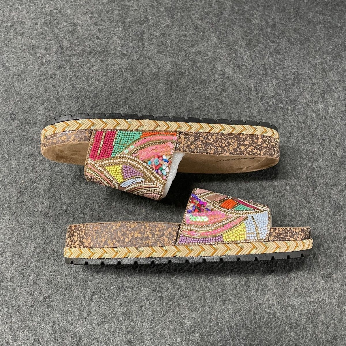 BAMBOO Clash 14 Embellished Sandals Women’s Size US 7 Multi