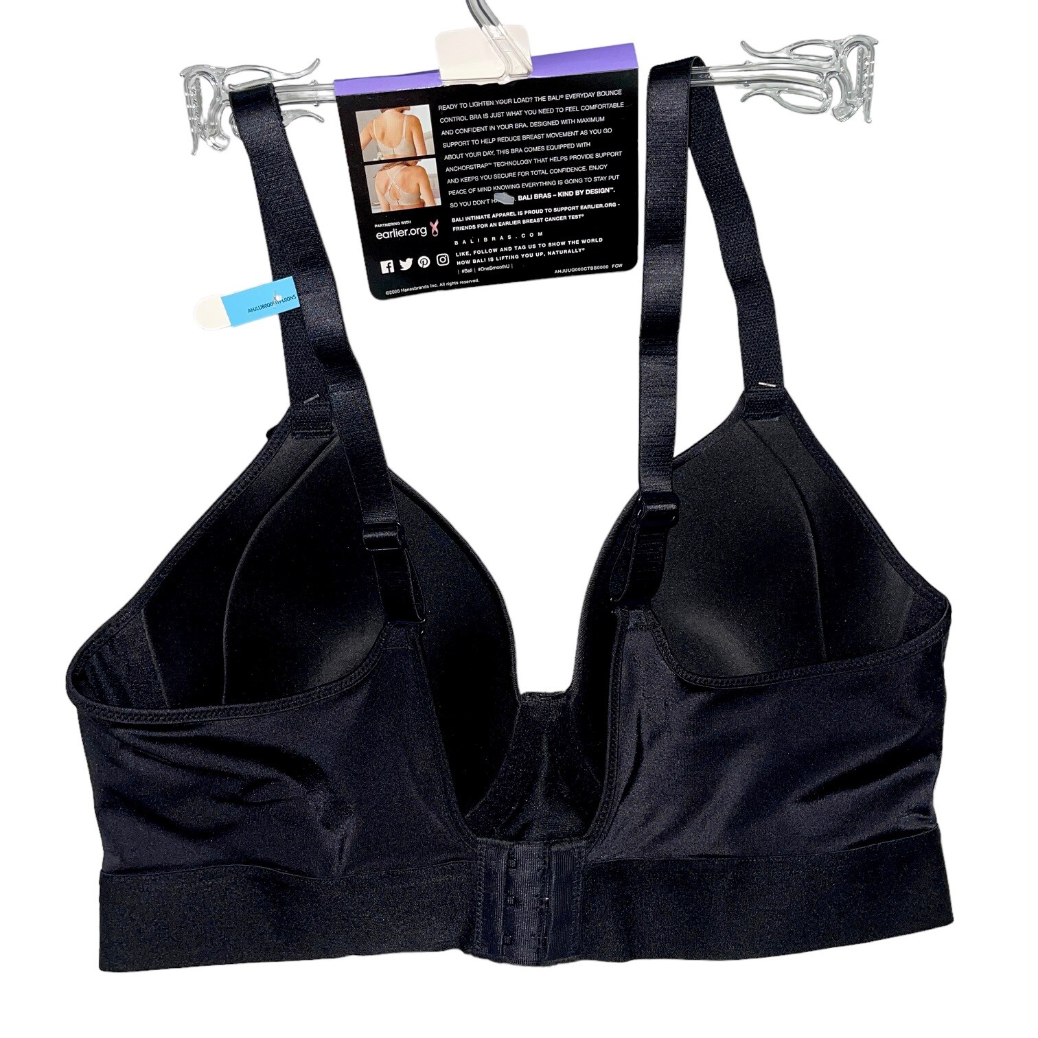 Bali Bra Underwire Bounce Control Wide Support Band Smoothing Cool Comfort 3456