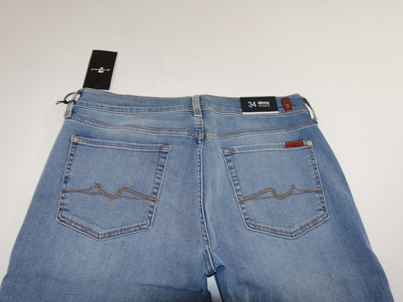 7 For All Mankind Men’s Slimmy Slim Straight Jeans Size 34 x 33 NWT Laguna Wash