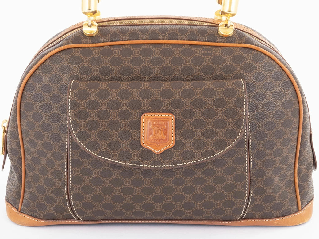CELINE Macadam MC97 Tote PVC / Leather Brown Unisex Bag #URB376