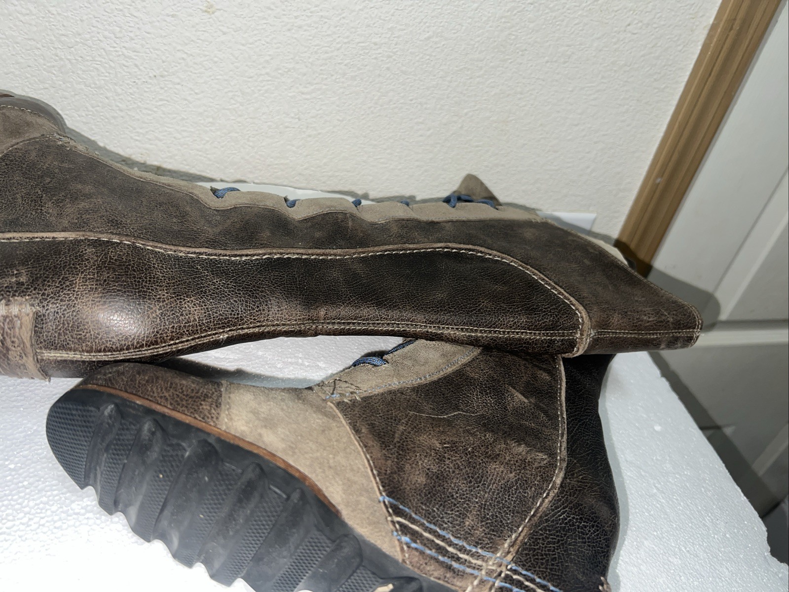 Sorel Boots Womens 8.5 Brown Gray Cate The Great Leather Hidden Wedge Waterproof
