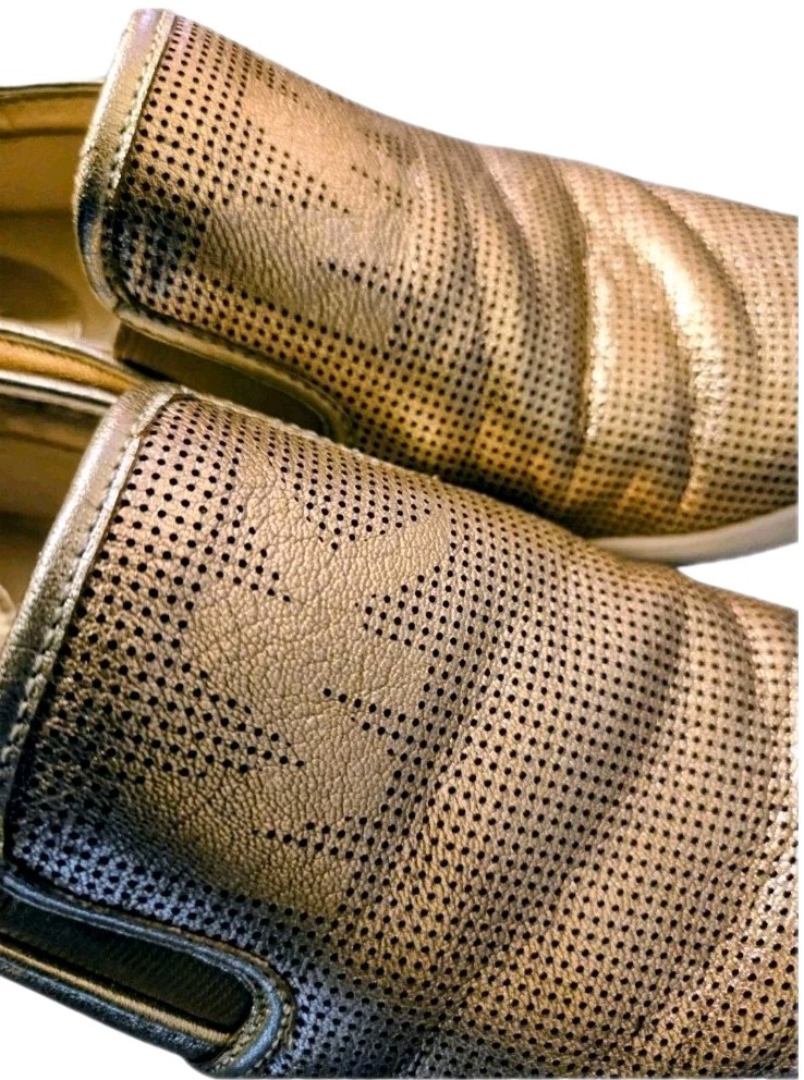 Michael Kors Gold Logo Slip-On Flats Leather Upper Women-6