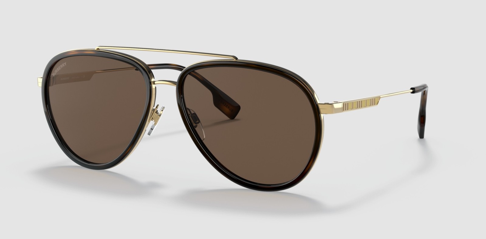BURBERRY Oliver BE3125 101773 Gold Dark Brown 59 mm Men’s Sunglasses