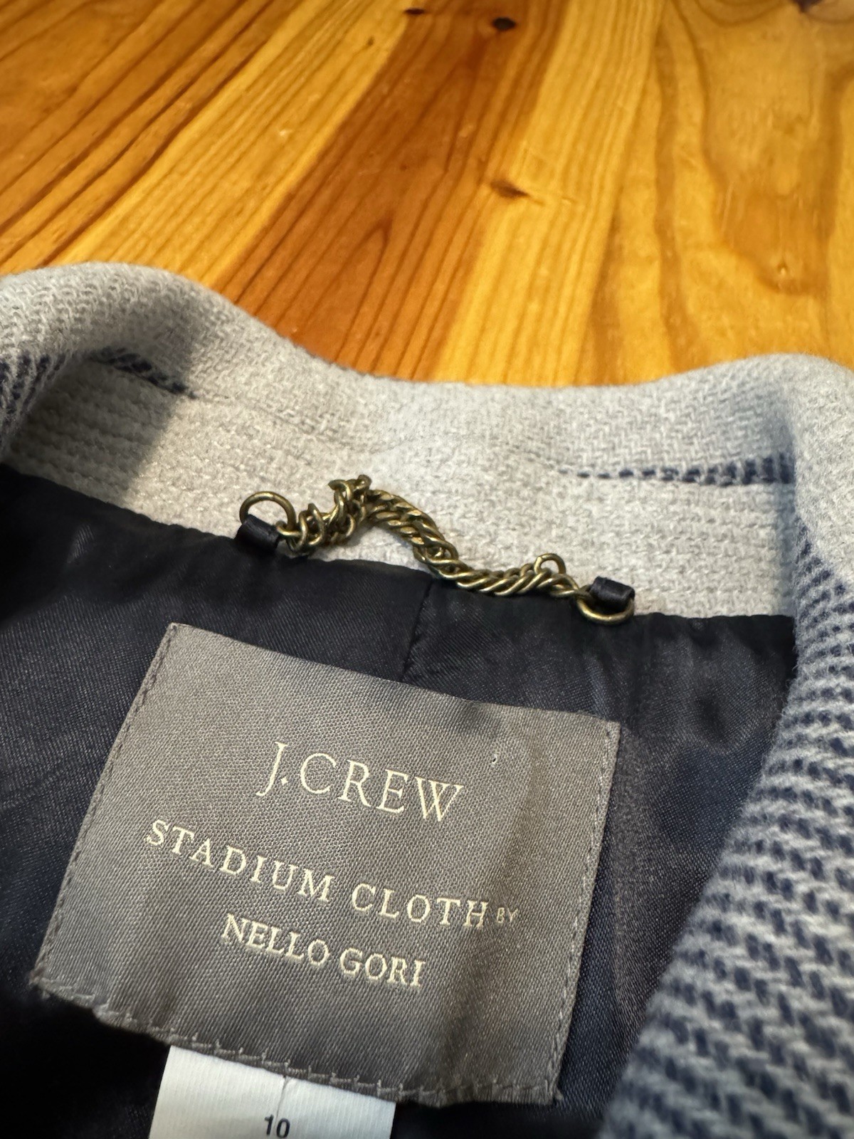 J.Crew Stadium Cloth Italian Nello Gori Wool Striped Wool Blend Coat Women’s 10