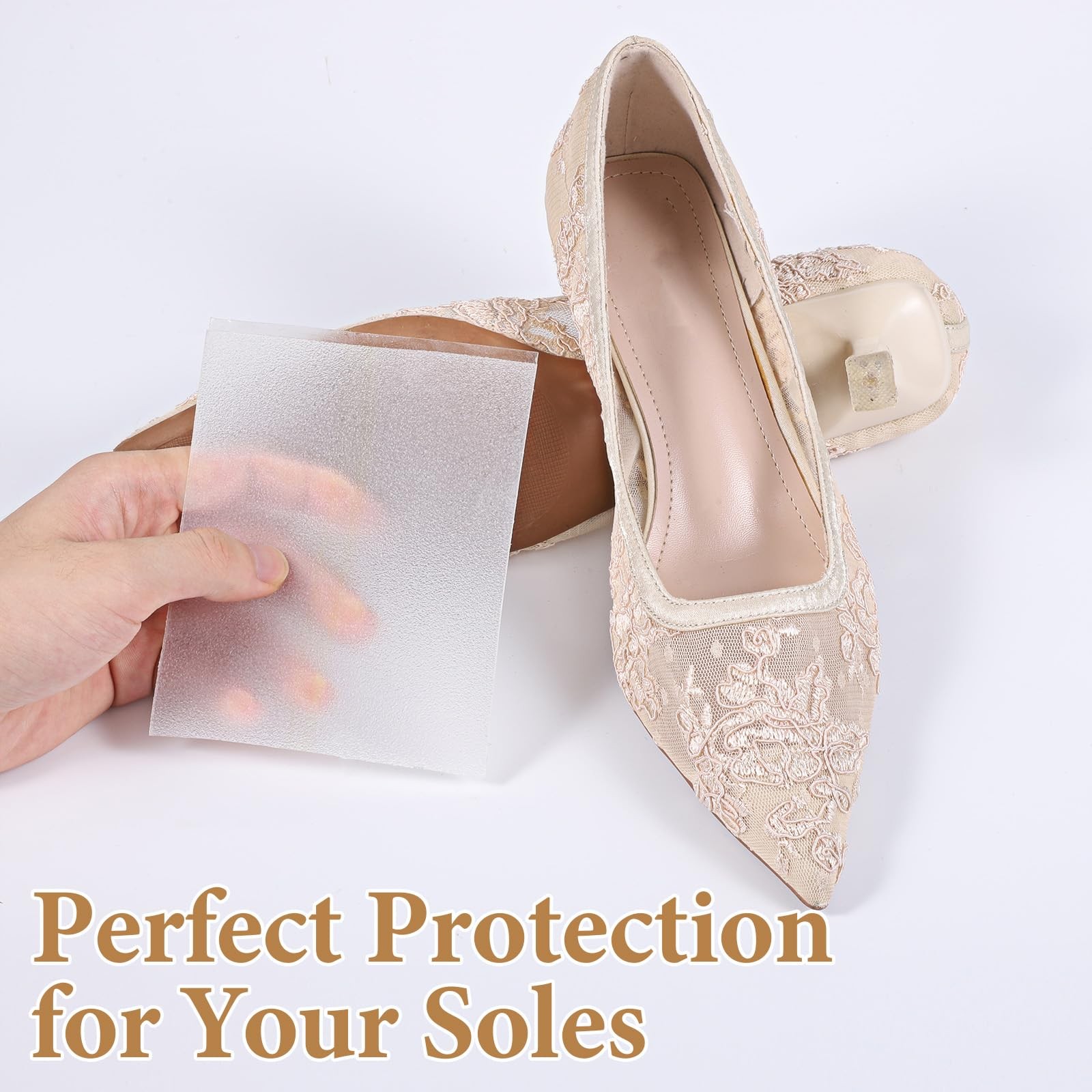 39 in Clear Sole Protector for High Heel Shoes Anti-Slip Shoe Sole Protectors…