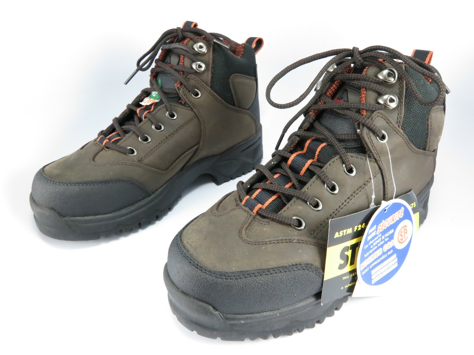 NEW – Iron Age Steel Toe Safety Work Boots Mens Size 7-M/W Brown Nubuck Leather