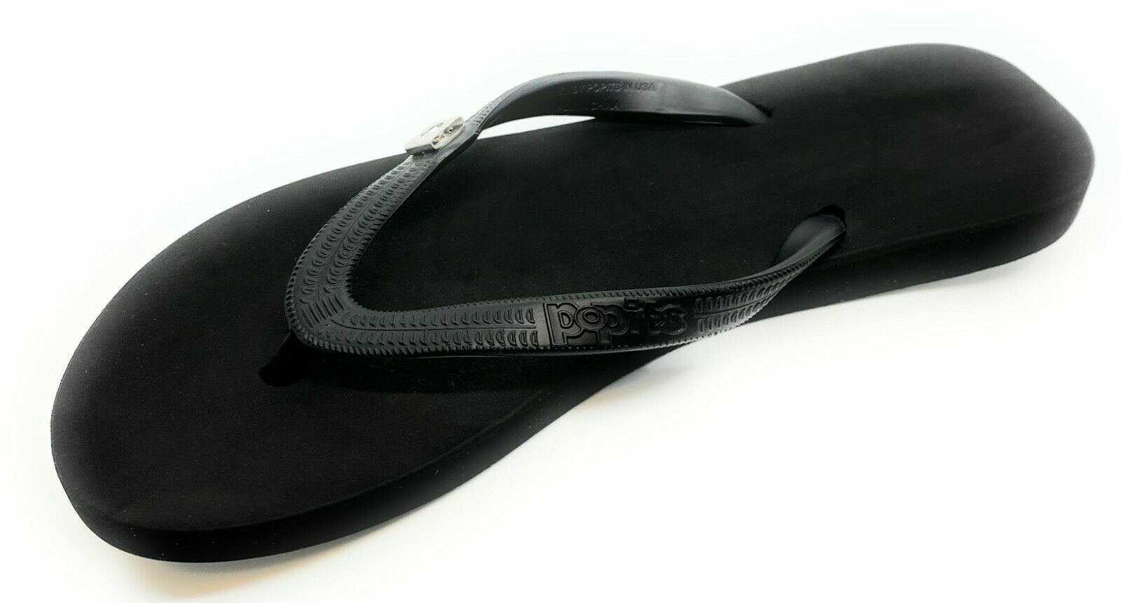 Popits Women Black Super Cozy Flip Flops / Ornament Base ~ Choose Size