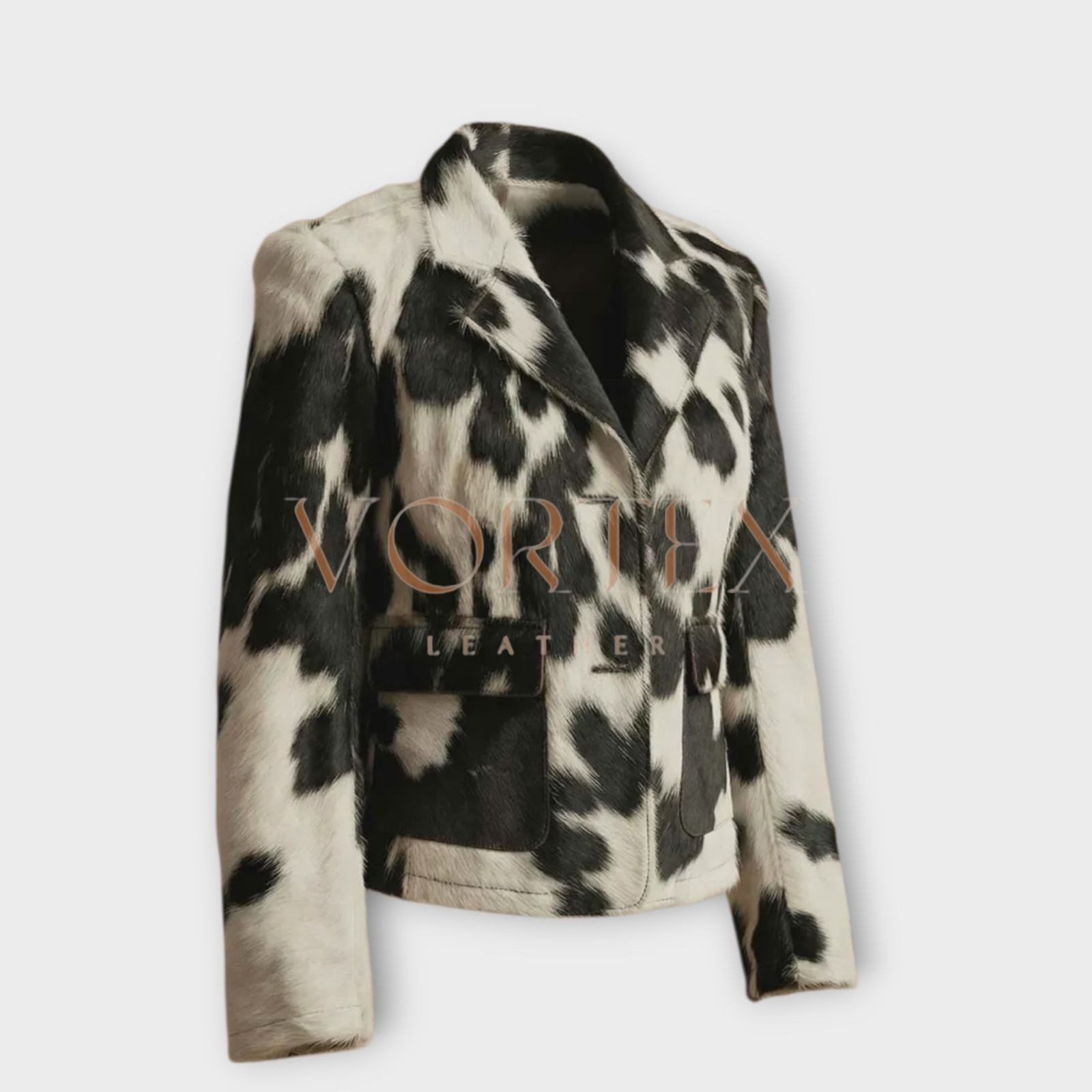 Stylish Western Cow Skin Hair on Leather Jacket for Women – Unique Western Style
