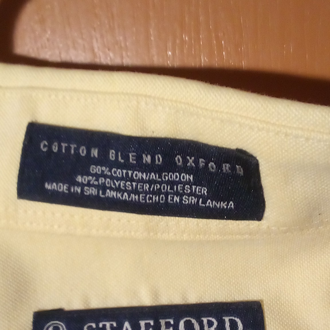 Stafford Essentials Men’s 15.5 34/35 Yellow Solid Oxford Classic Fit Dress Shirt