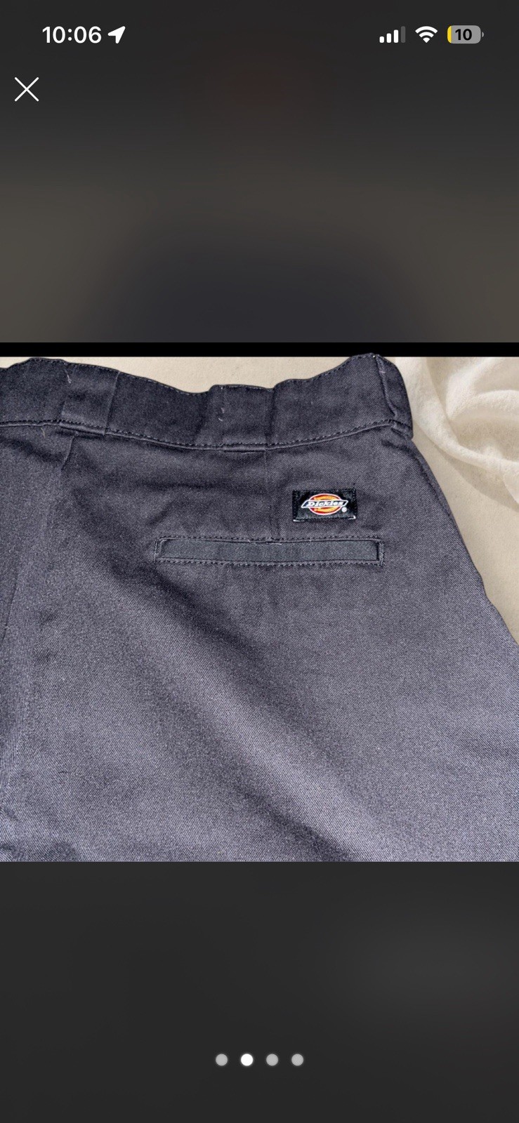 Dickies Men’s black Cotton Cargo Shorts Solid Flat Front Zip Logo Pockets