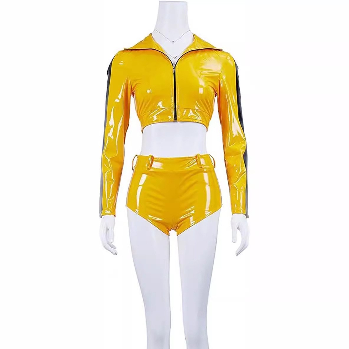 Kill Bill The Bride Cosplay Costume Yellow Coat Shorts Women Shirt Pants New