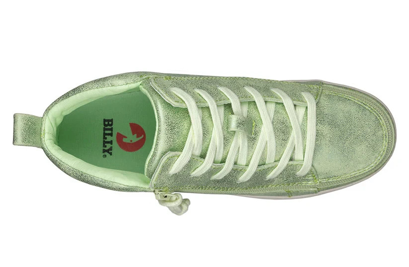 NEW Billy Footwear Women Sneaker Mid Top Zip Up Green Adaptive Size 9.5 W KF26