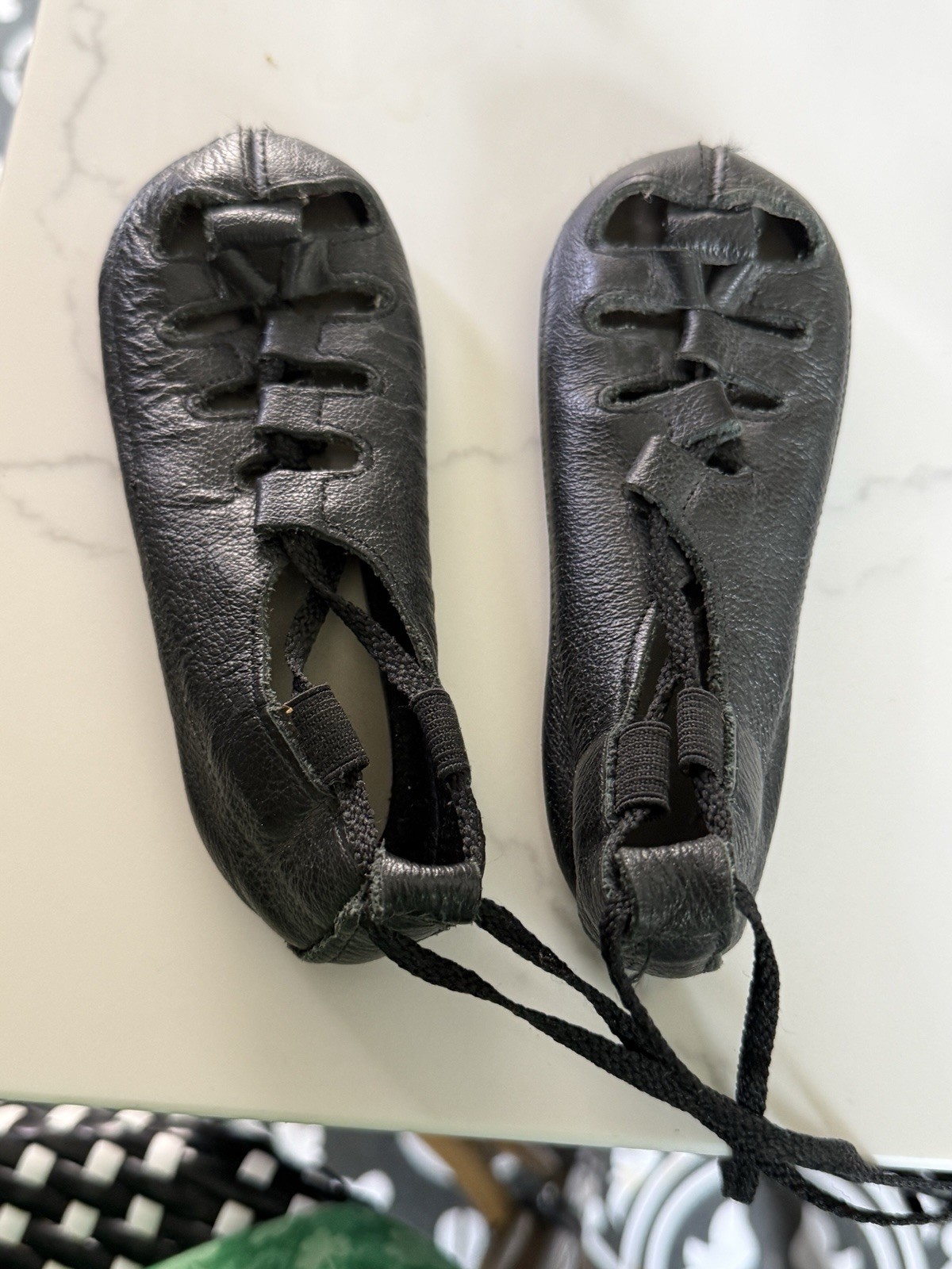 Soft Gillies Irish Dance Shoes Black Leather Lace-Up , Leather Soles, child 10