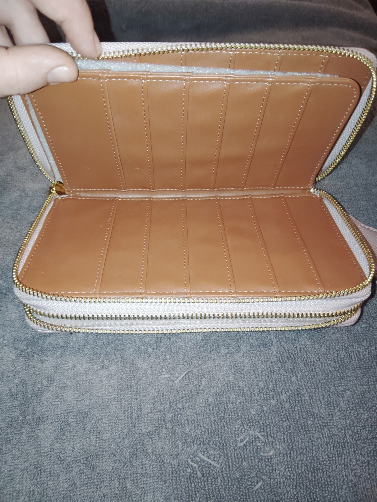 Joy Mangano Quilted Wristlet Wallet Zip Around with Strap