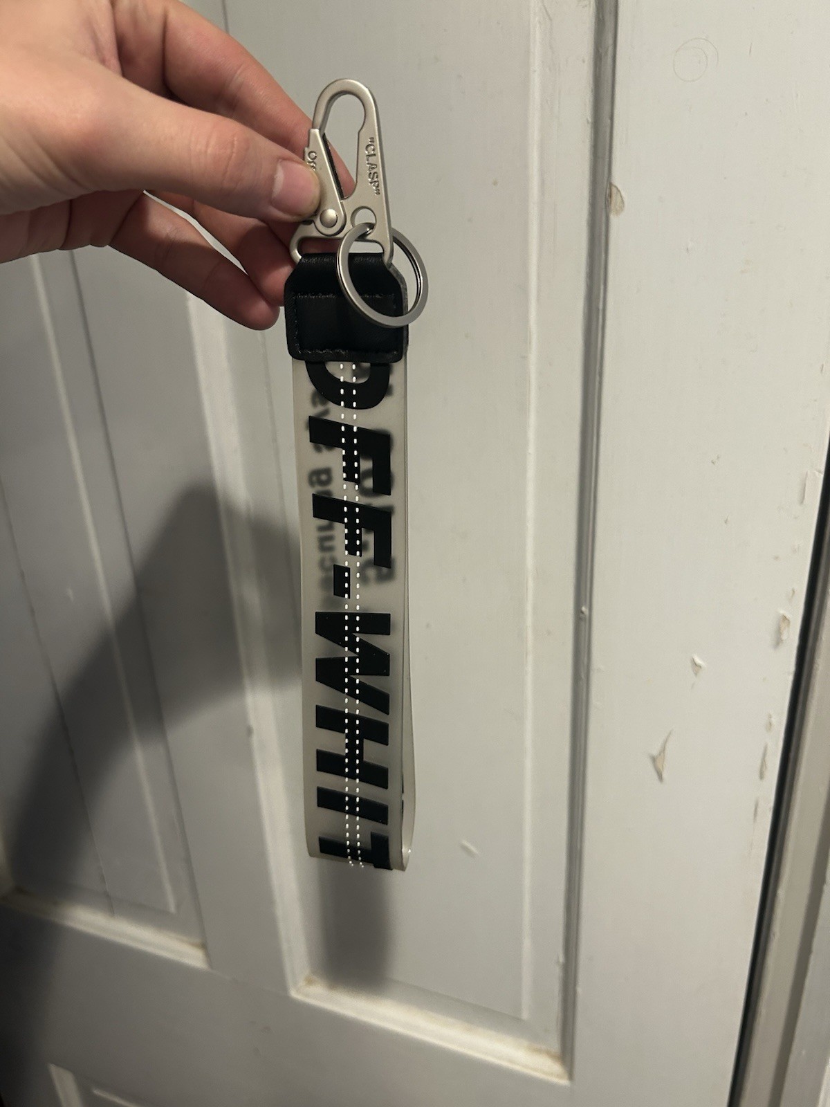 Off White Transparent Rubber Clear Black Industrial lanyard