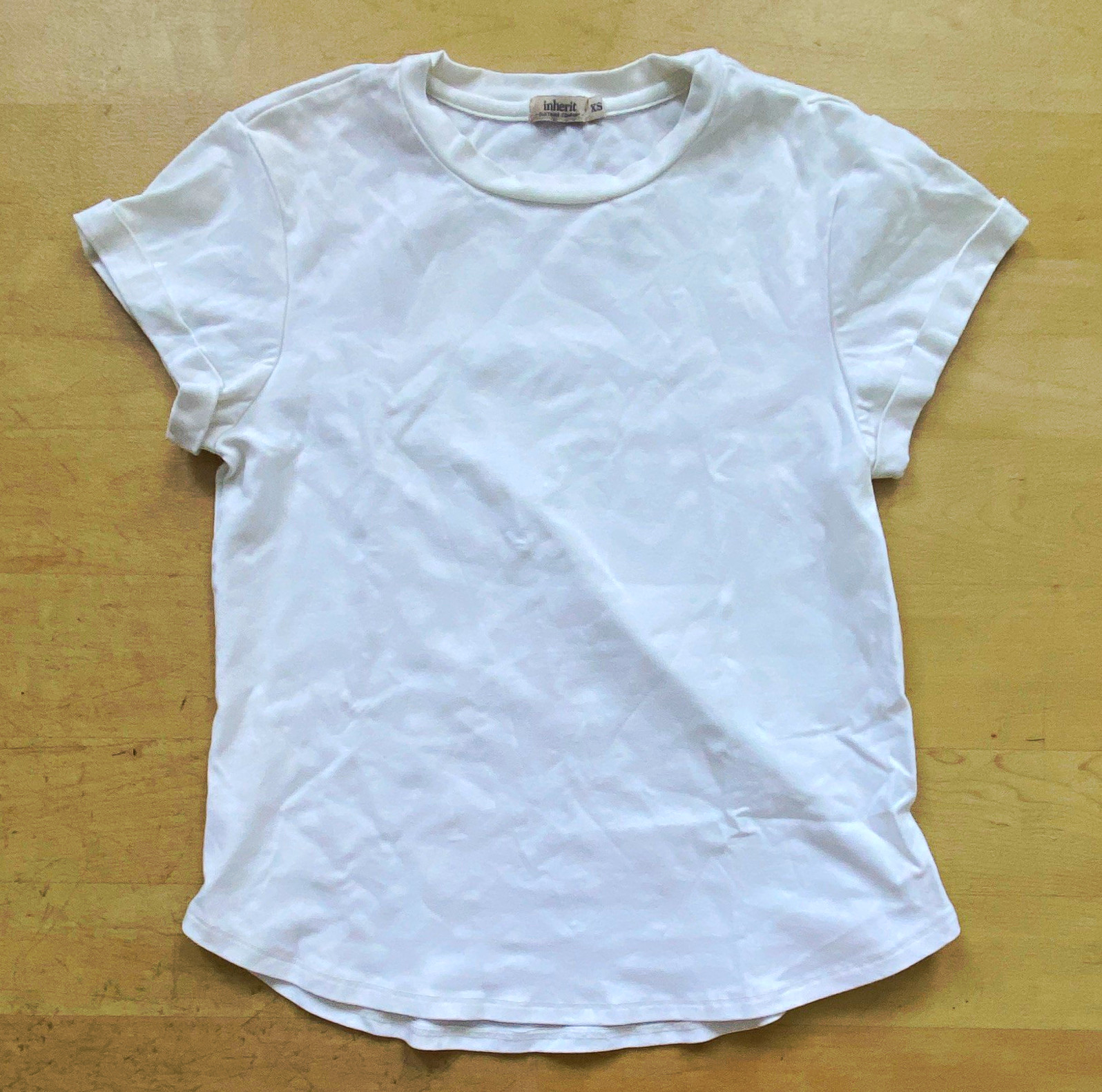 Inherit Clothing Company White Crew Neck Short Sleeve Stretch T-Shirt XS