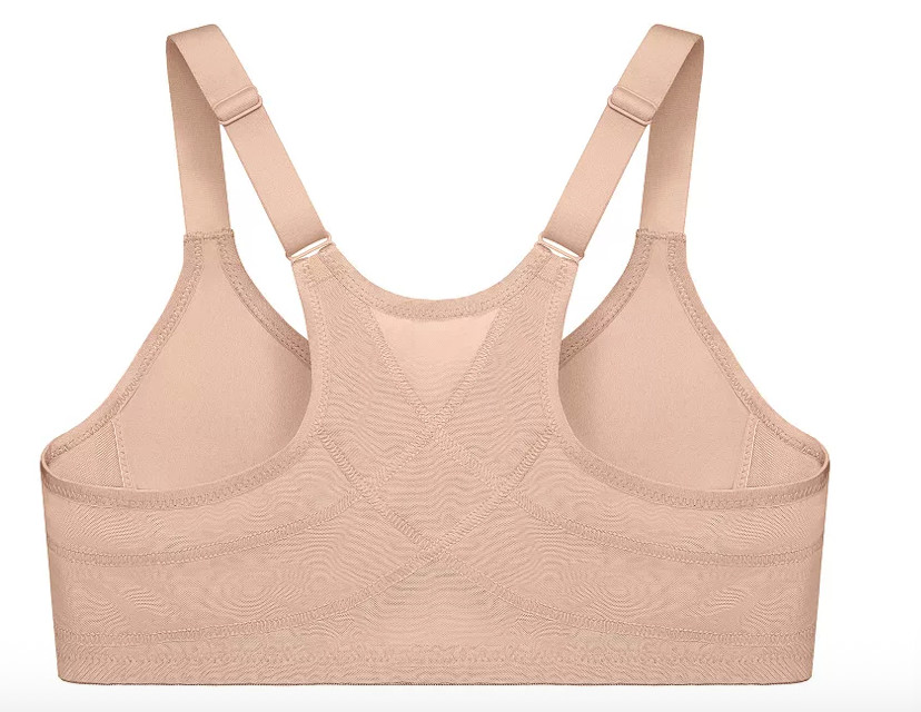 New Glamorise 9265 Wonderwire Front-Closure Posture Back Bra 34C Cafe