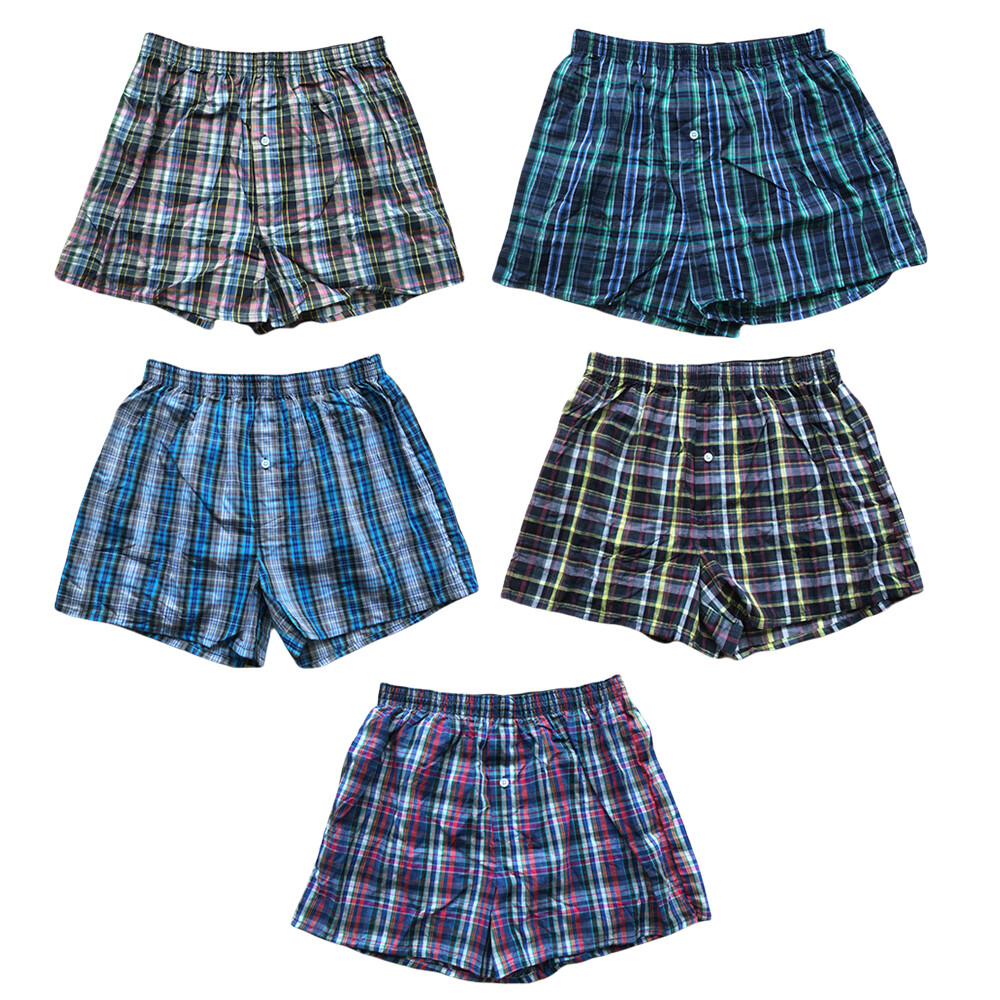 Random Color Woven Shorts Mens Cotton Underwear Oversized Short Pants Elastic