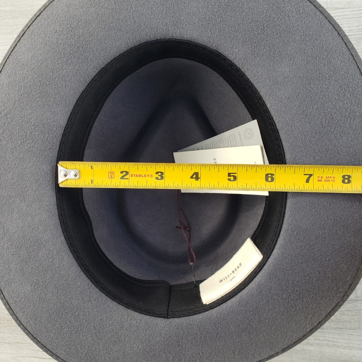 Will & Bear Calloway Ash Wide Brim 100%Wool Unisex Hat Small Gray Fedora Rancher