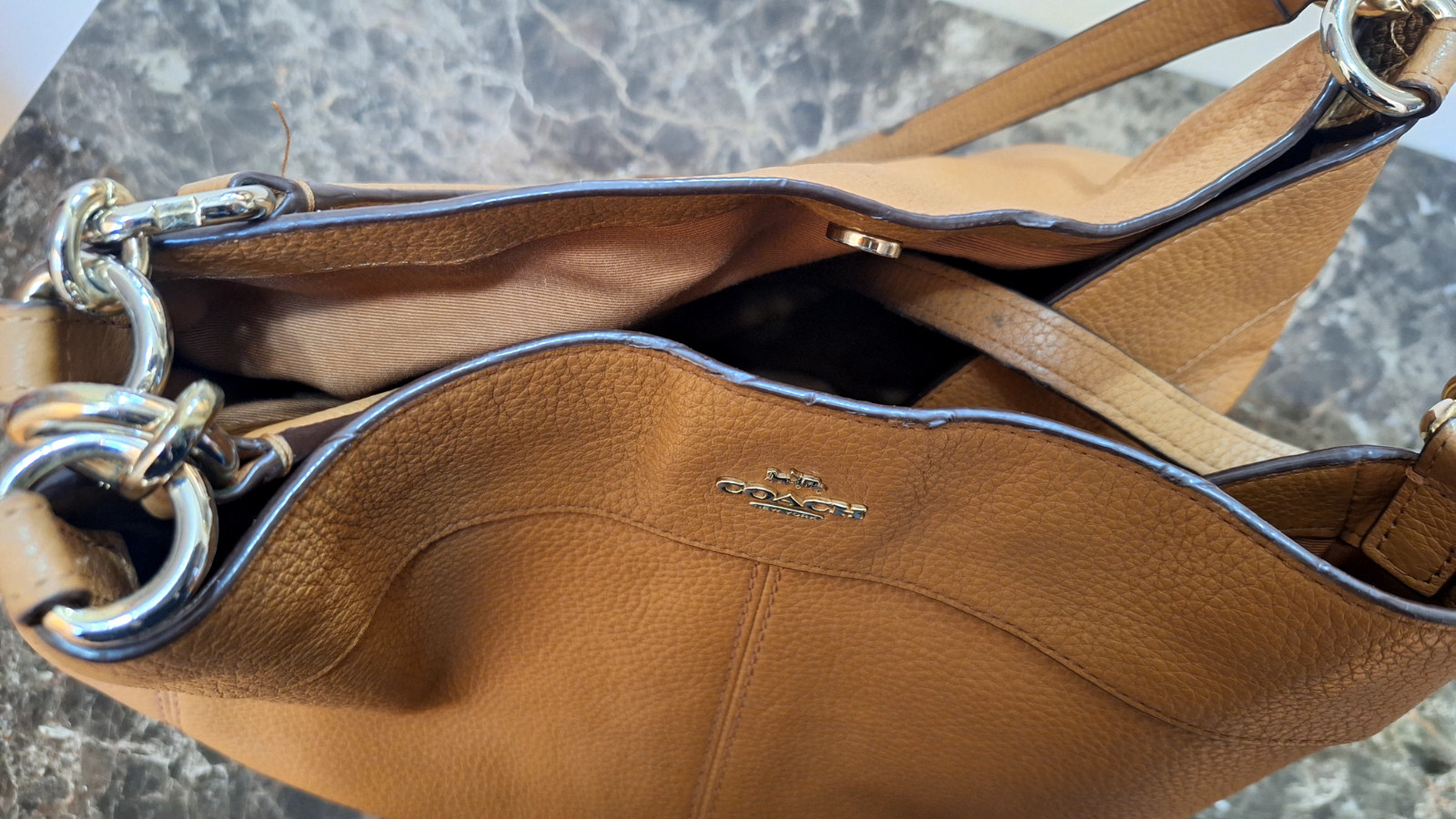 Coach F28997 British Tan Lexy Triple Compartment Shoulder Bag