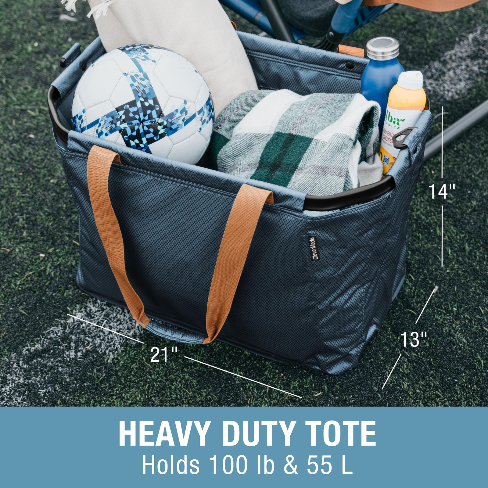Gear Hauler Pro Collapsible Outdoor Tote with Aluminum Frame, Heavy-Duty Recy…