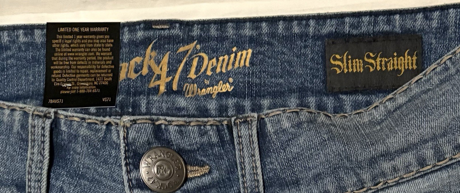 NEW Wrangler Rock 47 Demin MRS47 Wild West Men’s Slim Fit Jean Size 32×36