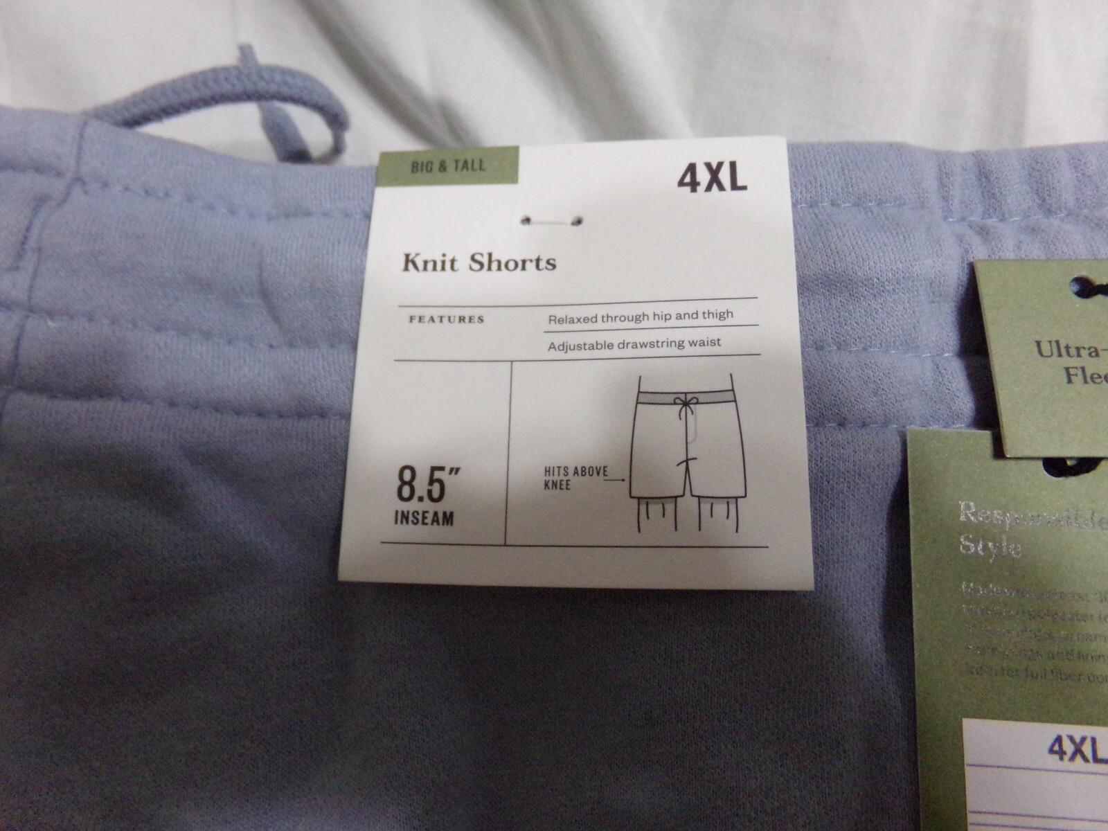 Goodfellow & Co. Men’s Knit 4XL Drawstring Shorts with 8.5 Inseam LIGHT BLUE