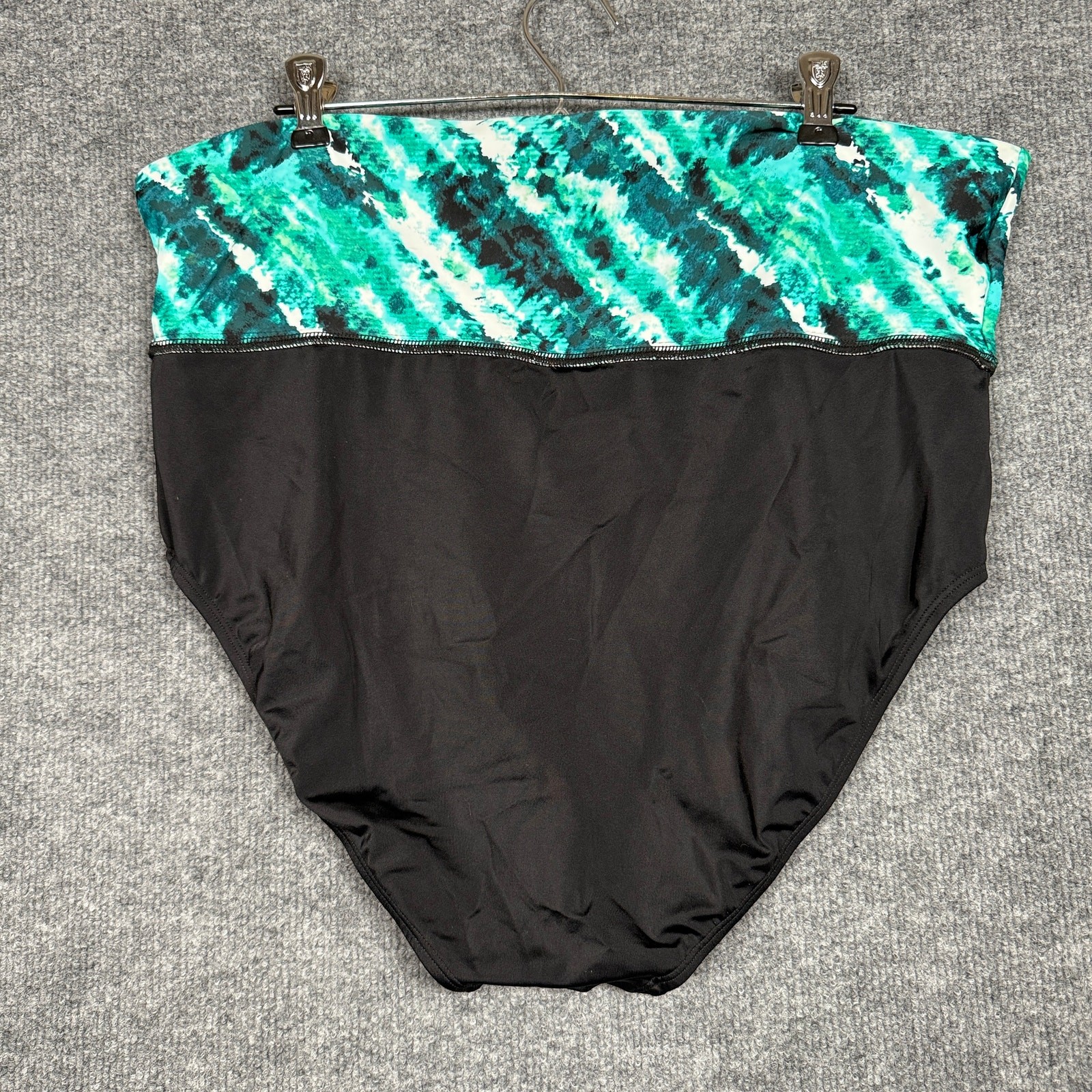 Swimsuits for All Plus Size 16 High Waisted Bikini Bottoms Swimsuit Black Green